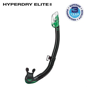 HYPERDRY ELITE II SNORKEL - ENERGY GREEN / BLACKSILICONE