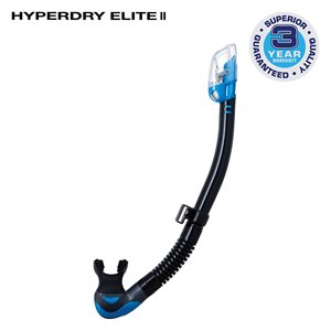 HYPERDRY ELITE II SNORKEL - BLACK / FISH TAIL BLUE