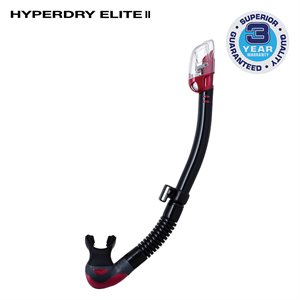 HYPERDRY ELITE II SNORKEL - BLACK / METALLIC DARK RED